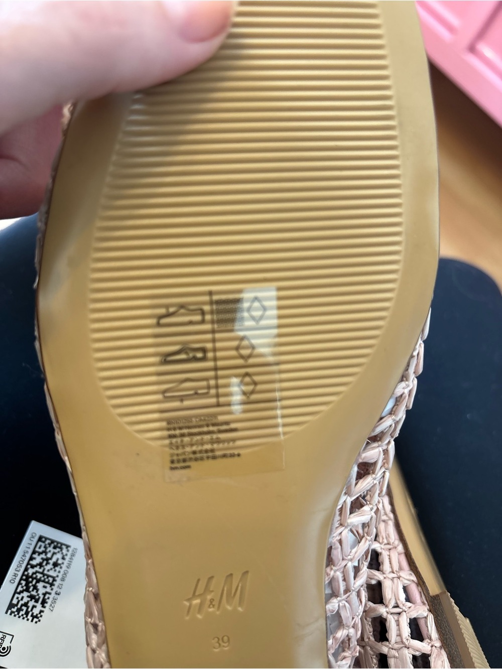 H&M Pink Woven Ballet Flats - Slip-On Casual Women's Shoes - Picture 3 of 6